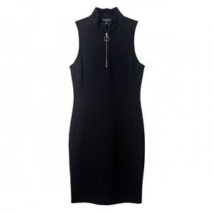 Lauren Ralph Lauren Black Sleeveless 1/4 zip Sheath Dress- Women's size XS, EUC